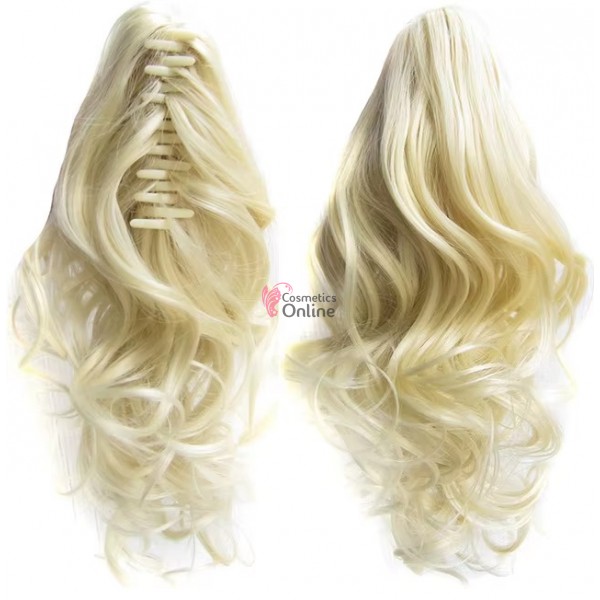 Extensie de par coada ondulata cu cleste 30 cm Cod  SS30-141613 Blond Deschis